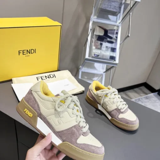 Fendi Match Low Top Sneaker Maroon