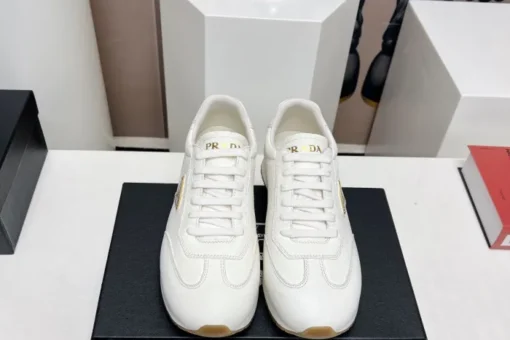 Prada Rank Leather Sports Sneakers White