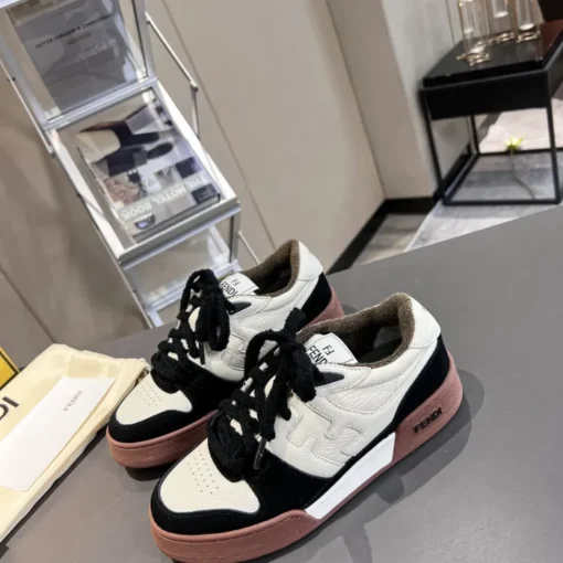 Fendi Match Low Top Sneaker Black White