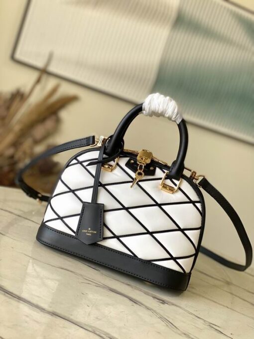 LV Alma M Bag White Black