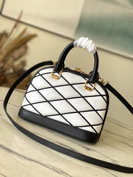 LV Alma M Bag White Black