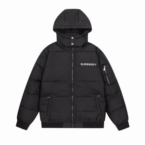 Burberry New Down Jacket Black White Logo