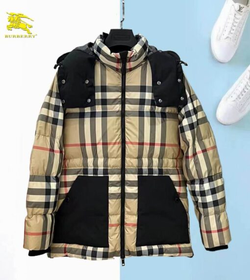 Burberry New Down Jacket Black & Multicolor