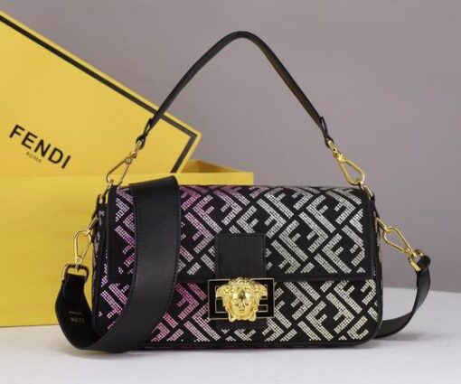 Fendi Bag Black White & Gold