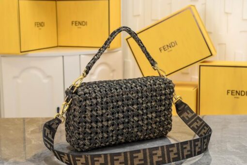 Fendi Baguette Bag Gold Brown