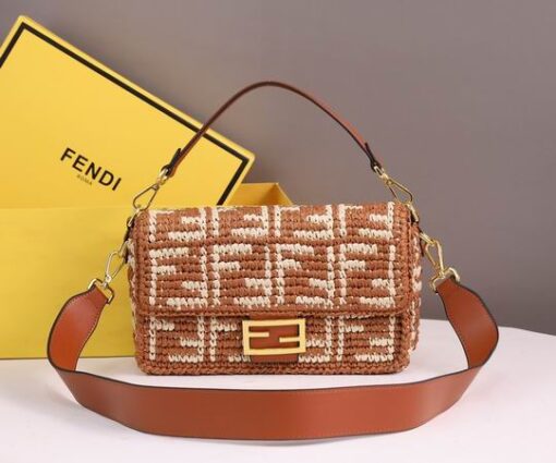 Fendi Baguette Bag Maroon Beige