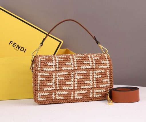 Fendi Baguette Bag Maroon Beige