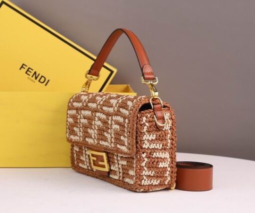 Fendi Baguette Bag Maroon Beige