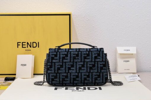 Fendi Baquette Bag Black Blue logo