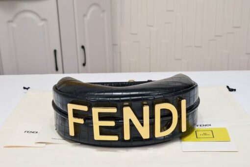 Fendi Praphy Bag Crocodile Black