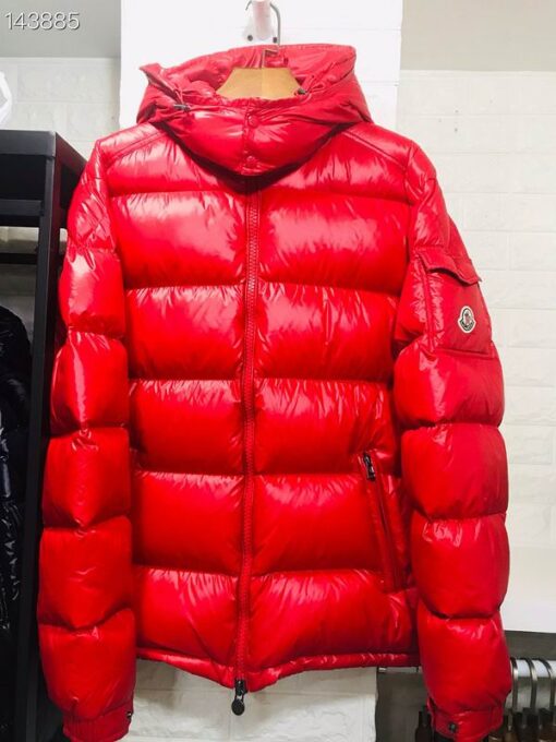 Moncler Maya Hooded Puffer Jacket Red