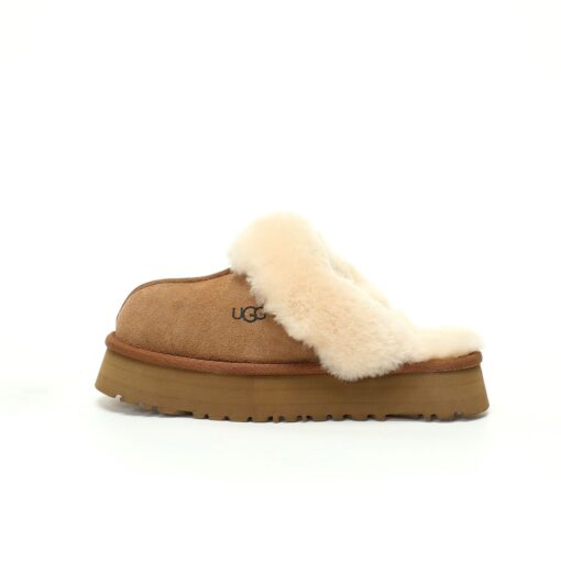 UGG Disquette Suede Platform Slippers Brown