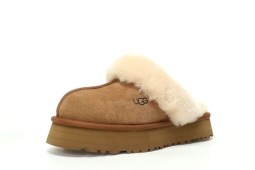 UGG Disquette Suede Platform Slippers Brown