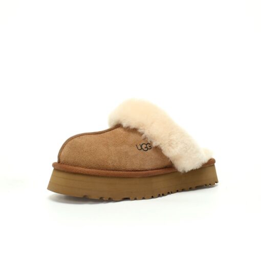 UGG Disquette Suede Platform Slippers Brown