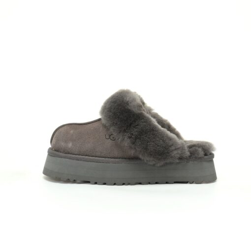 UGG Disquette Suede Platform Slippers Dark Gray