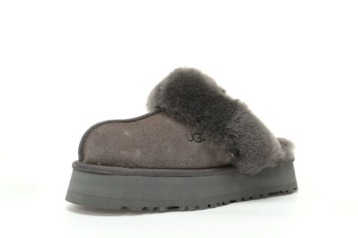 UGG Disquette Suede Platform Slippers Dark Gray