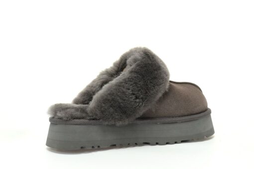 UGG Disquette Suede Platform Slippers Dark Gray