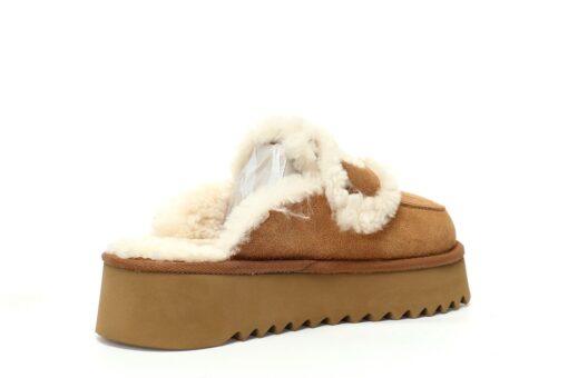 UGG Trisha Fluffy Platform Scuff Chestnut