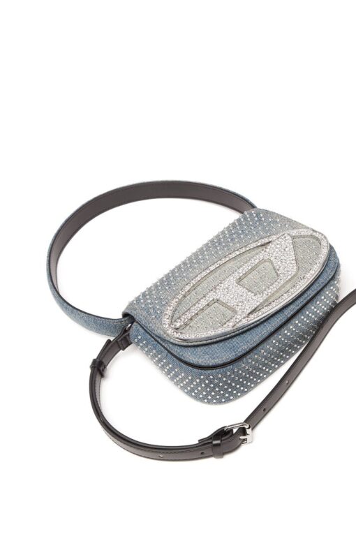 Diesel Iconic Shoulder Bag in Denim & Crystals - Image 3