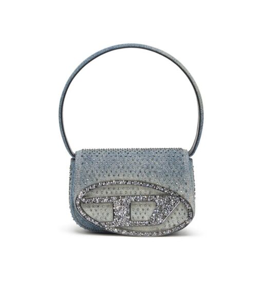 Diesel Iconic Shoulder Bag in Denim & Crystals