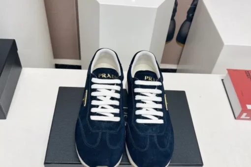 Prada Rank Suede Sports Sneakers Blue