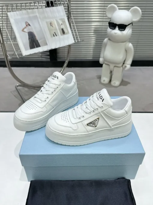 Prada 2024 New Downtown Bold leather Sneaker White