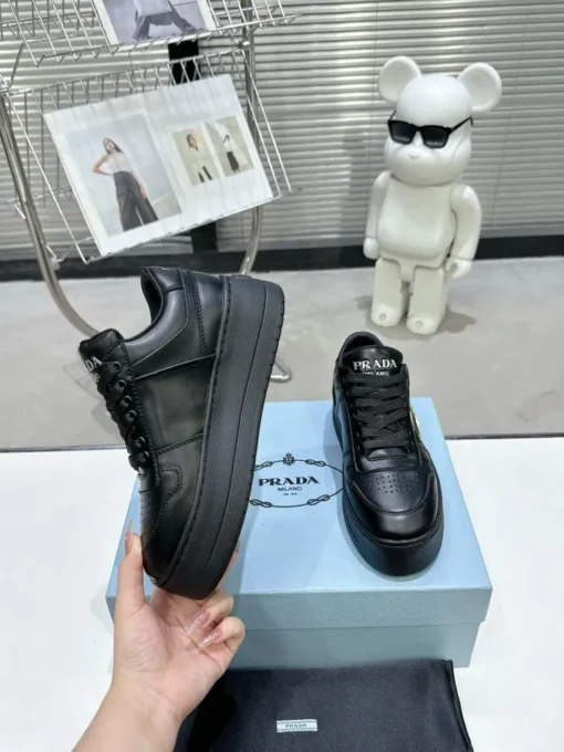 Prada 2024 New Downtown Bold leather Sneaker Black