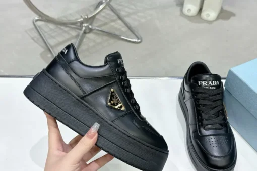 Prada 2024 New Downtown Bold leather Sneaker Black