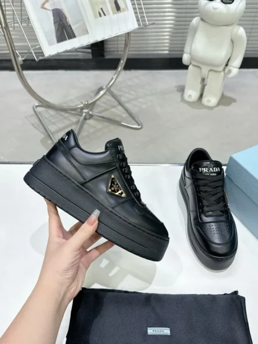 Prada 2024 New Downtown Bold leather Sneaker Black