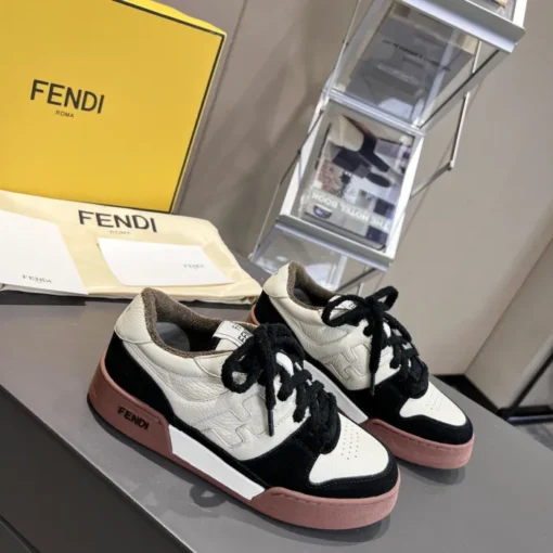 Fendi Match Low Top Sneaker Black White