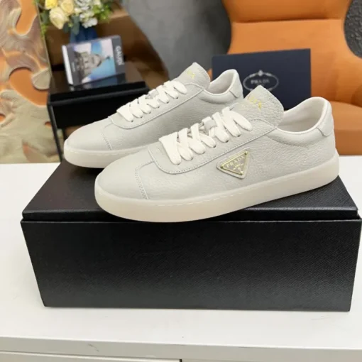 Prada Lane Deer Leather Sneakers Grey