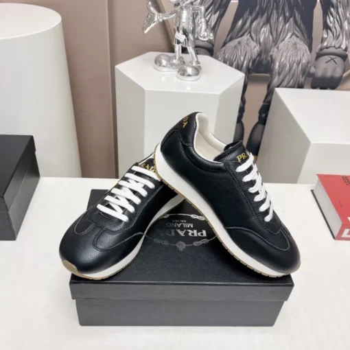 Prada Rank Leather Sports Sneakers Black