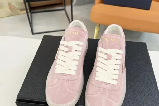 Prada Lane Deer Leather Sneakers Pink