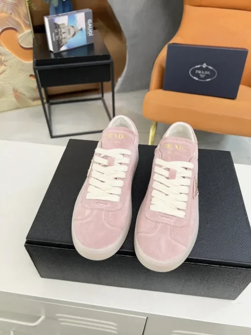 Prada Lane Deer Leather Sneakers Pink