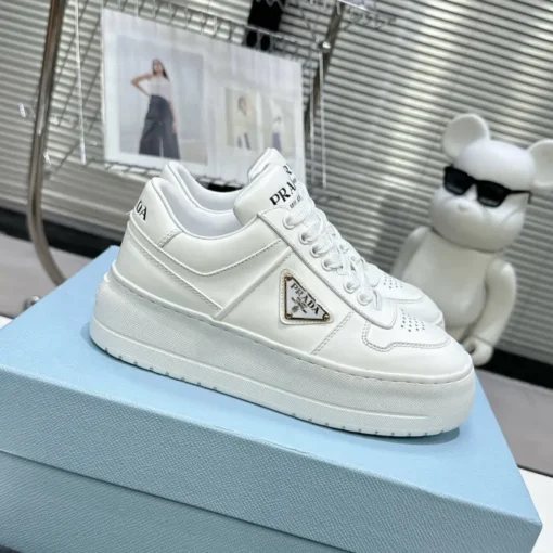 Prada 2024 New Downtown Bold leather Sneaker White