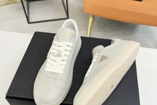 Prada Lane Deer Leather Sneakers Grey