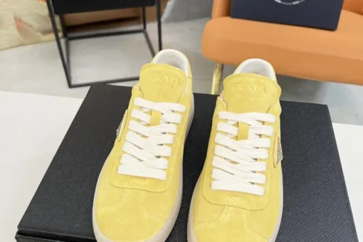 Prada Lane Deer Leather Sneakers Yellow