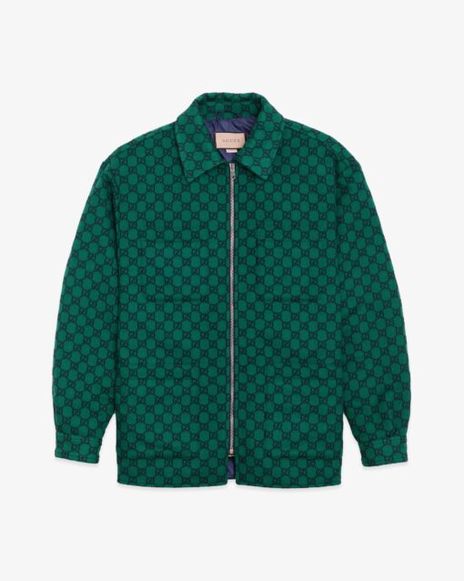 GG Wool Flannel Quilted Overshirt