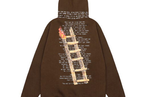 Travis Scott Cactus Jack Letter Hoodie Brown