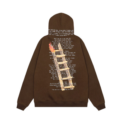 Travis Scott Cactus Jack Letter Hoodie Brown - Image 3