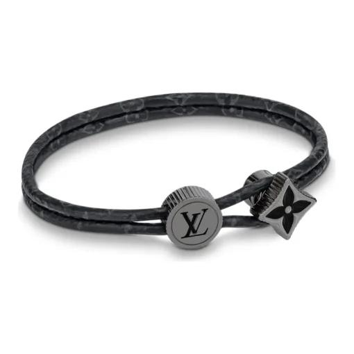 LV Metal Wristbands Unisex Black - Image 2