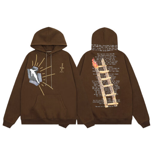 Travis Scott Cactus Jack Letter Hoodie Brown