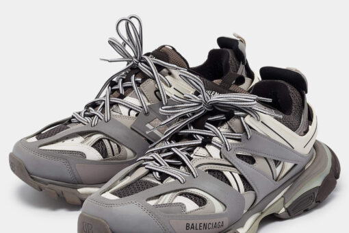 Balenciaga Grey and White Track Sneakers