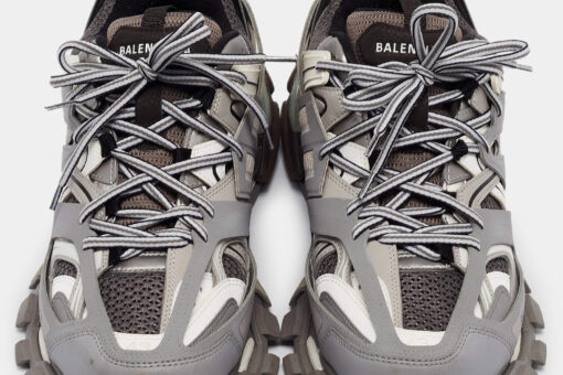 Balenciaga Grey and White Track Sneakers