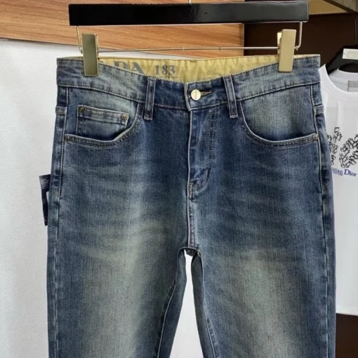 Prada2024 New Style Stretchy Slim-fit Straight Jeans