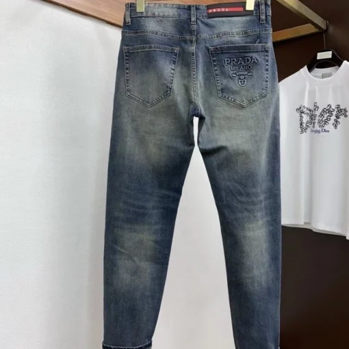 Prada2024 New Style Stretchy Slim-fit Straight Jeans