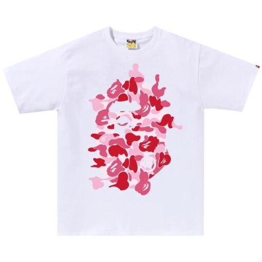 BAPE ABC Camo Rebuild Big Ape Head Tee 'White/Pink'