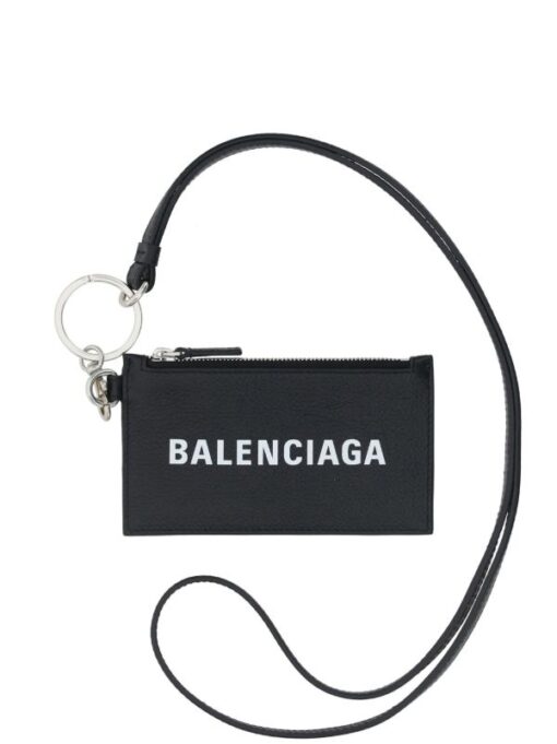 Balenciaga Cash Card Holder Keyring Black