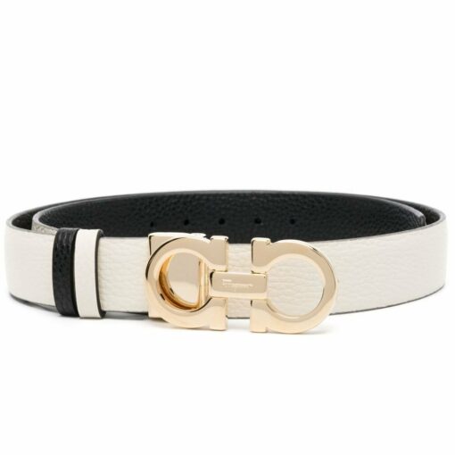 Salvatore Ferragamo Gancini Buckle Reversible Leather Belt