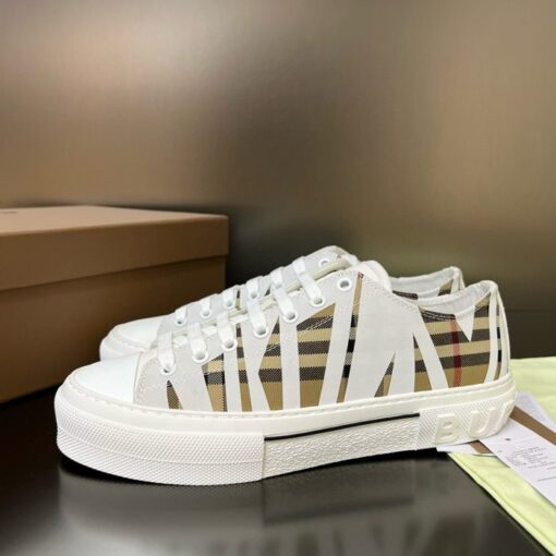 Burberry Cotton Jack Low 19 Sneaker White Sand - Image 3